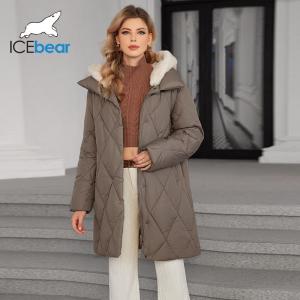 China Thickened Mid Length Down / Cotton Jacket With Detachable Mink Fur Hat For Women Who Need A Looser Fit on sale