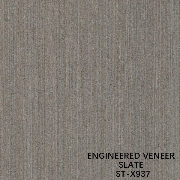 Cabinet Fancy Recomposed Slate Wood Veneer Walnut X937 Fineline Grain Lengthened