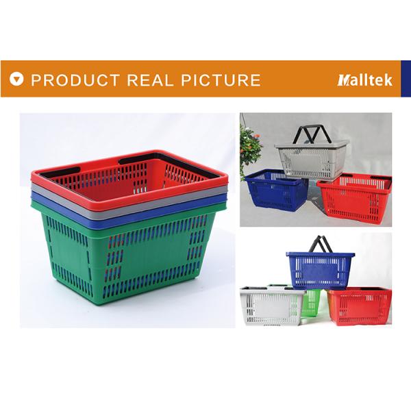 Double Hands Customizable Colour Shopping Basket For Spermarket