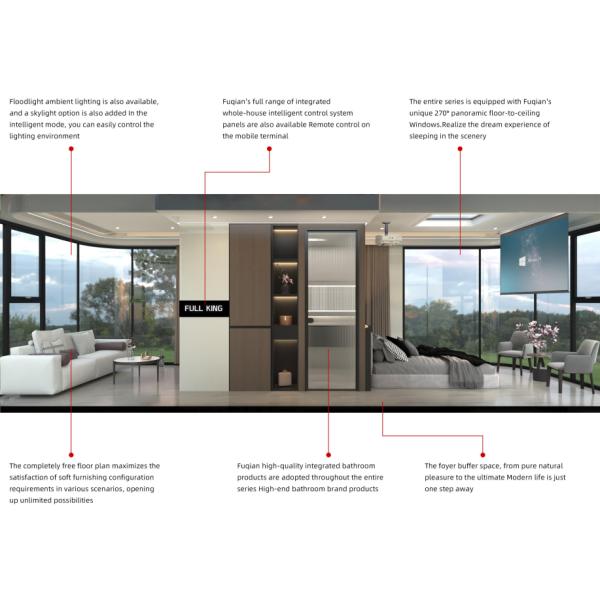 Prefab Beach Small Capsule Luxury Home Mobile Room Container Outdoor Hotel 2 Bedroom Pod Modular House