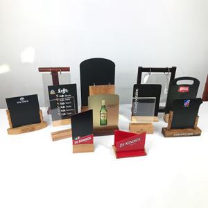 Natural Wood Clip Menu Holder Flip Tabletop Sign Holder Stand A4 / A5 / A6 Size