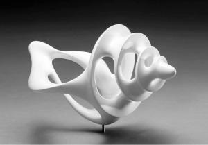 China Artificial Style Modern Abstract Sculpture , Contemporary Art White Abstract Sculpture on sale