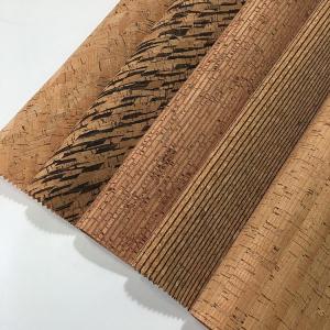 Slub Veins Cork Leather Fabric , Thin Cork Roll Non Smell Anti Microbial
