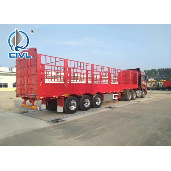 40 Feet 3 Axles cargo fence semitrailer 12 Tires With Removable Sidewall