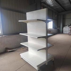 Factory Custom Size Color white gondola rack supermarket gondola shelving