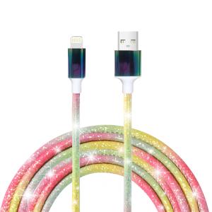 1m Length C-C20V3A 60W Max C-L 9V3A 27W Max Glowing Data Cable Metal Shell