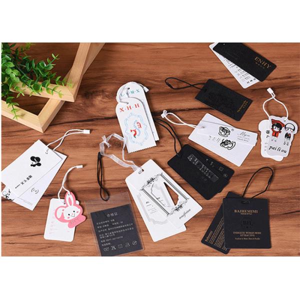 Quality Durable Rectangular Garment Hang Tags , Clothing Swing Tags Various Size wholesale
