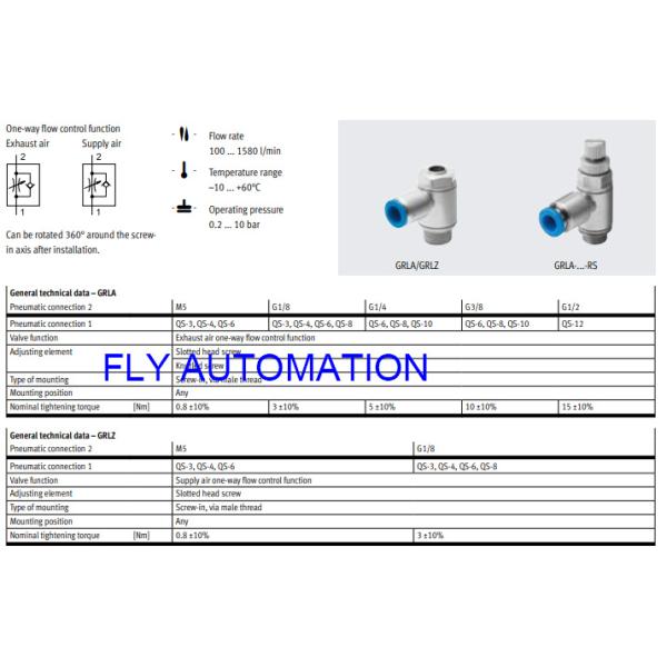 FESTO One Way Flow Control Valve GRLA-M3 175038 GTIN4052568037628