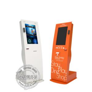 Cheap Retail Information Touch Screen Kiosk 22” Portrait Card Swipe Printer Scanner Windows 10 OS for sale