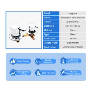 Brass Material Shower Mixer Valve , Hot Cold Mixing Valve With 2 / 3 / 4 / 5