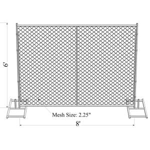 6'x8' smart construction fence tube 1.25"/32mm wall thick 1.20mm mesh aperture