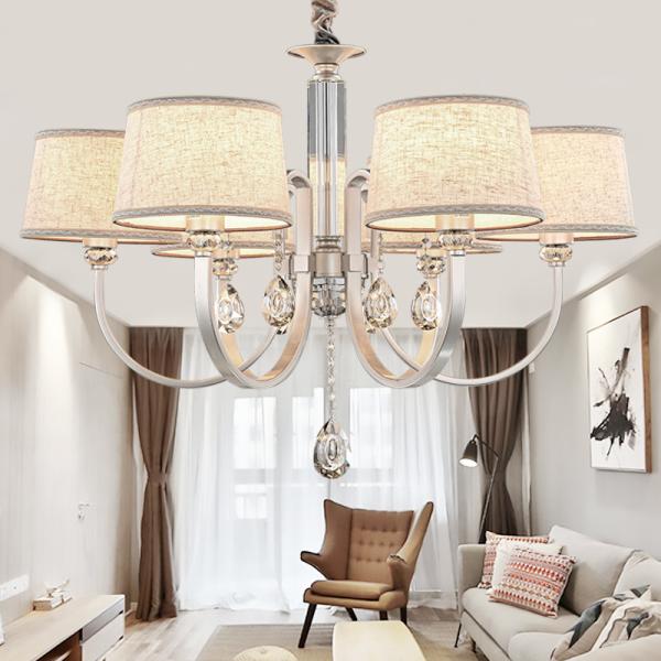 Elegant modern metal chandelier with lampshade for indoor home lighting fixtures (WH-MI-38)