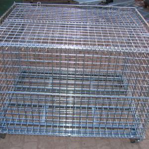 Industrial Roll Wire Mesh Pallet Box Collapsible Electric Galvanized Surface