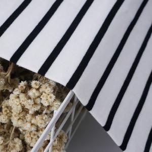 Smooth Soft Double Knit Fabric Breathable Stretch Striped Shirt Material