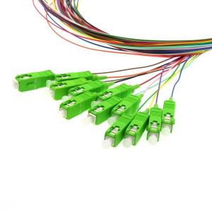 12 Strand Fiber Optic Cable Pigtail SC APC Singlemode 9/125 LSZH 3m