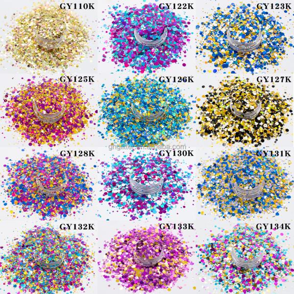 Loose Chunky Polyester Nail Art Glitter Mix Sparkle Bulk