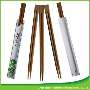 Carbonized Black Bamboo Chopsticks Disposable 24cm With Semi Closed Paper Sleeve