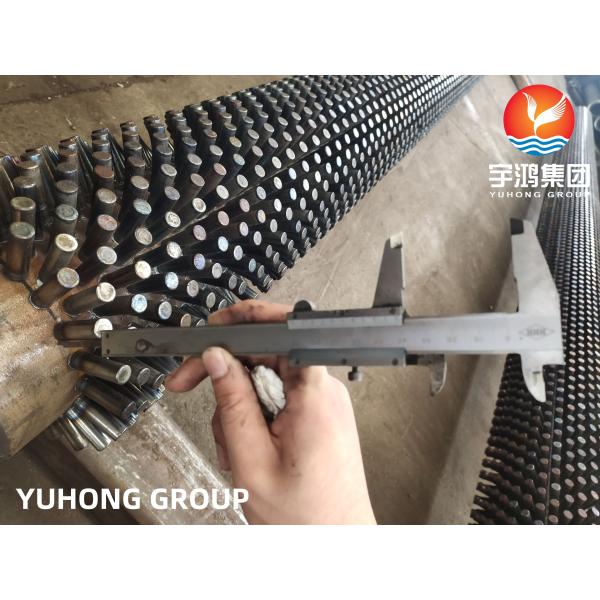 Quality ASTM A335 GR.P9 Studded Finned Seamless Pipe TP410 AL CS Studs Alloy Fin Pipe wholesale