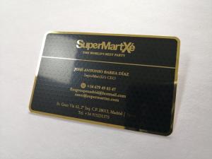 China Glossy Etching Stainless Steel 0.3mm Metal Business Cards on sale