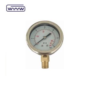 2.5" Glycerine Oil Filled Pressure Gauge , Lm Bar Pressure Gauge