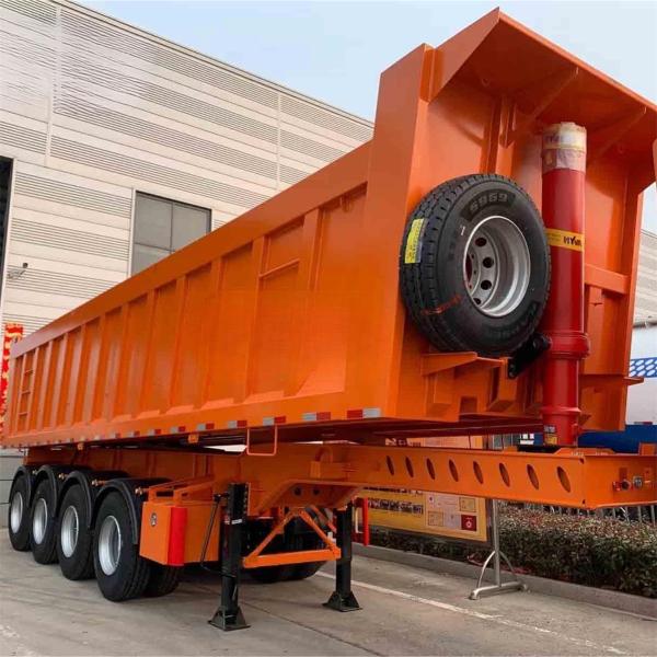 12-Piece Dump Semi-Trailer 3-Axle/4-Axle 12R20 Tire Rim 8.25-22.5 Customizable Color