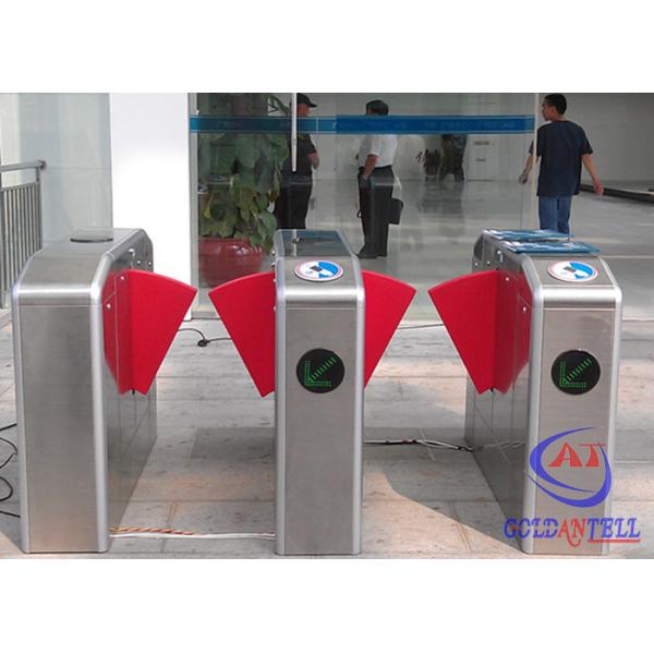Pedestrian RS485 Security Flap Barrier Turnstile , 304# Stainless Steel Gate