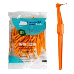Interdental Brush Angle Size 1 25Pack 0.45mm Extra Small Gaps Orange Plaque