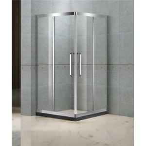 Cheap Corner Enter Sliding Shower Boxes With Two Middle Stainless Steel Profiles and 8 MM Tempered Glass for sale