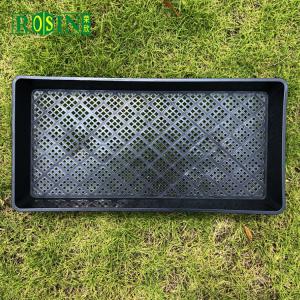 Black Plastic Nursery Seedling Tray PP Rectangular Flat Bottomed For Sprouts