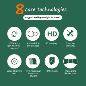 Rangefinder Compass 8X42 Waterproof Marine Binoculars For Sailing Boating