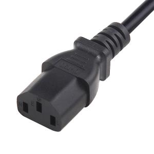 UL 3 Wire USA Power Cord 18AWG Electrical NEMA 5-15p To IEC C13 Laptop Cable