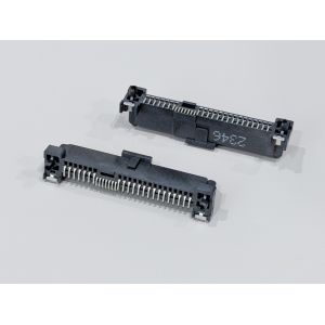 SAS 29P Female Connector with fish fork, SMT, Gold-Plated 30U", PCB Mount, High