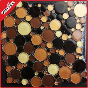 Cheap China manufacturer brown wall glass mosaic tiles for sale