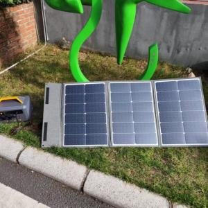China Outdoor Portable 3 Fold Solar PV Panel 105W with MC4 Connector Mono Cells for Distributors and OEM Orders on sale China Outdoor Portable 3 Fold Solar PV Panel 105W with MC4 Connector Mono Cells for Distributors and OEM Orders on sale