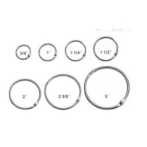 Silver Nickel Finish 38mm(1-1/2") Metal Loose Leaf Ring Book Binding Ring Hinged