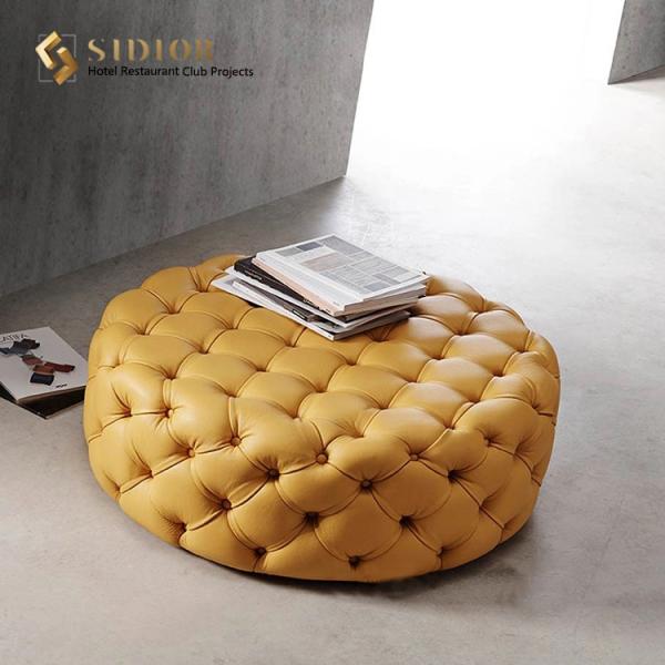Italian Style Leisure Fabric Ottoman Pouf Modern SGS approved