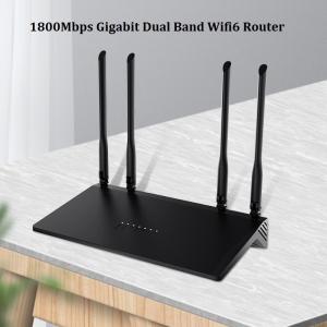 Plastic Black Wifi 6 802.11 AX Router Wireless 1800Mbps IPQ600 CPU For Home