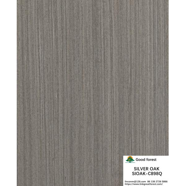 Slice Cut Reconstituted Silver Oak Wood Veneer Length 2500-3100mm Can Be Customized For Wall Covering SOAK--848Q/877Q/898Q/948Q/985Q