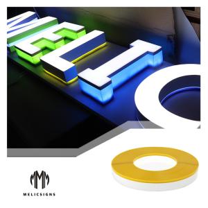 Cheap 100 Meters Length Color Coated Polymer Side Pass Channel Letter Trim Cap for sale