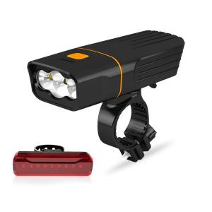 3 Modes Adjustment USB Rechargeable Bike Light Set 3000 Lumens IP68 Water Proof