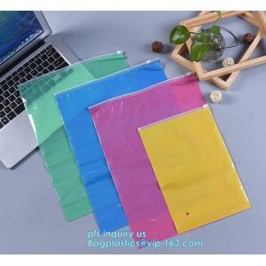 water resisting plastic garment packaging slider zipper pouch, slider bag zipper