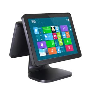 All In One LED Display Dual Screen Pos Machine Black Color With Built - In MSR