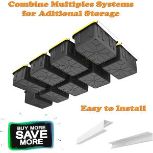 Adjustable Garage Container Storage System with Single Tier Overhead Storage