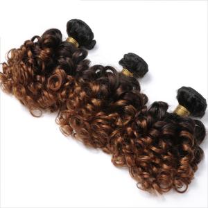 China 1B/4/27 3 Tone Ombre Malaysian Bouncy Curly Hair Bundles Remy Human Hair Extensions Wholesale Hair on sale