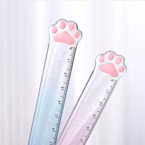 Twingo Cat Claw Ruler Student Creative Stationery Gradient Color Plastic Ruler