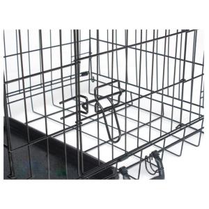 24'' Black Powder Coated Wire Mesh Small Size Dog Kennel with ABS Plastic Tray