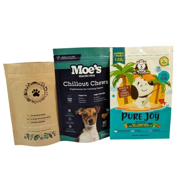 Quality Custom Resealable Stand Up Pet Food Packaging Bags with Zipper wholesale