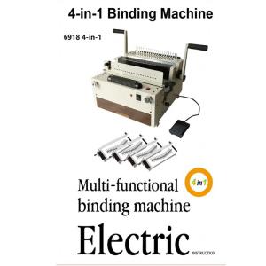 Comb Coil Strip Punching Binding Machine Office 4 In 1 Wire 3:1 2:1 Muti Functional