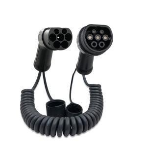 Cheap 22kW 32A Type 2 to Type 2 Spiral Coiled Cable EV Charging Cable for sale