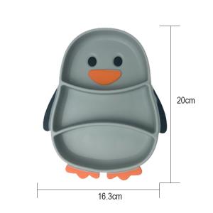 OEM Silicone Baby Feeding Set Penguin Shape Food Grade With Spoon